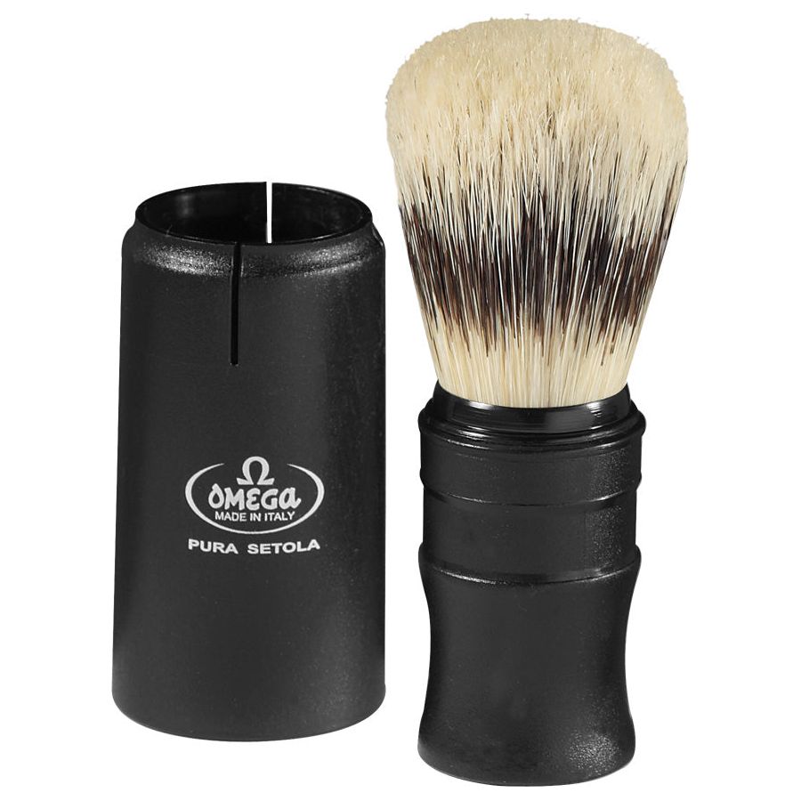 Omega Boar Bristle Shaving Brush with Holder